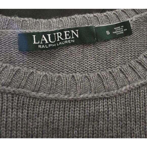 Lauren Ralph Lauren Sweater Women's Small Gray Military Inspired Embellishments - Picture 6 of 7